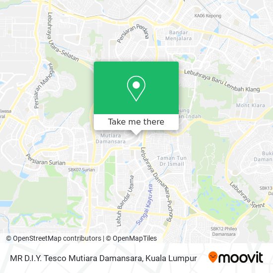 MR D.I.Y. Tesco Mutiara Damansara map
