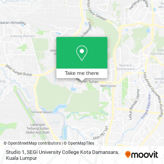 Studio 1, SEGi University College Kota Damansara map