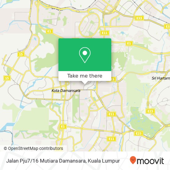 Peta Jalan Pju7 / 16 Mutiara Damansara