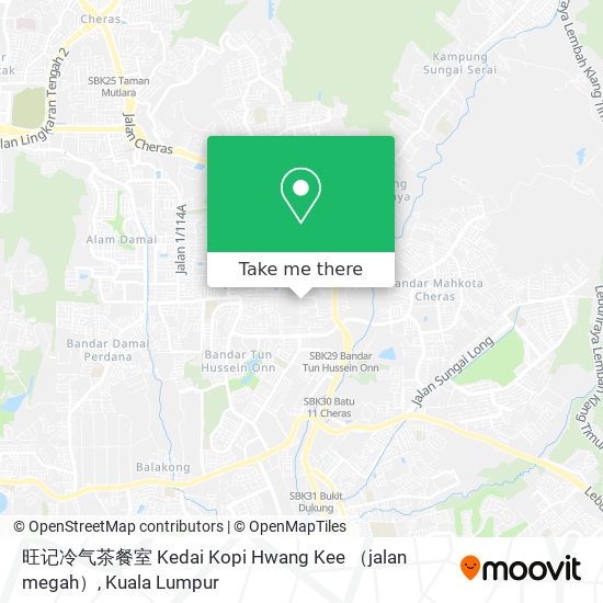 旺记冷气茶餐室 Kedai Kopi Hwang Kee （jalan megah） map
