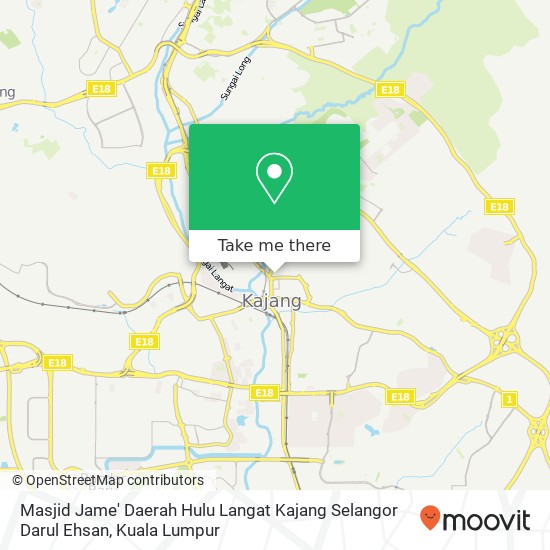 Masjid Jame' Daerah Hulu Langat Kajang Selangor Darul Ehsan map