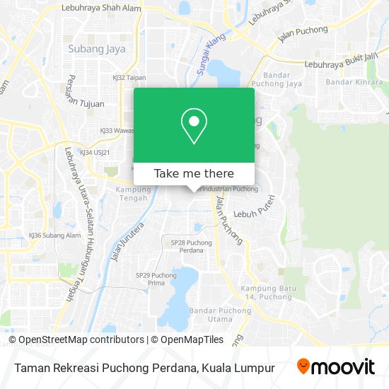 Peta Taman Rekreasi Puchong Perdana