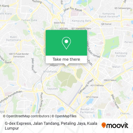 Peta G-dex Express, Jalan Tandang, Petaling Jaya