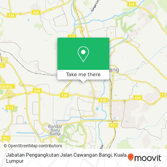 Jabatan Pengangkutan Jalan Cawangan Bangi map