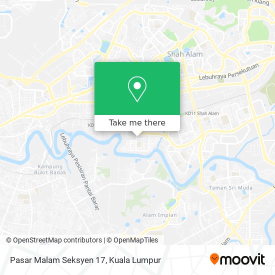 Pasar Malam Seksyen 17 map