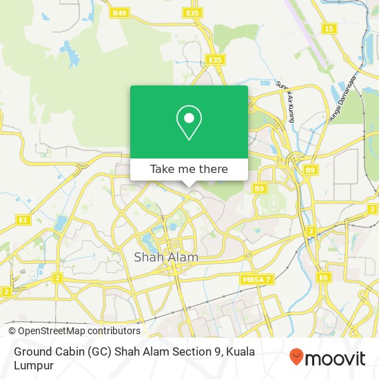 Ground Cabin (GC) Shah Alam Section 9 map