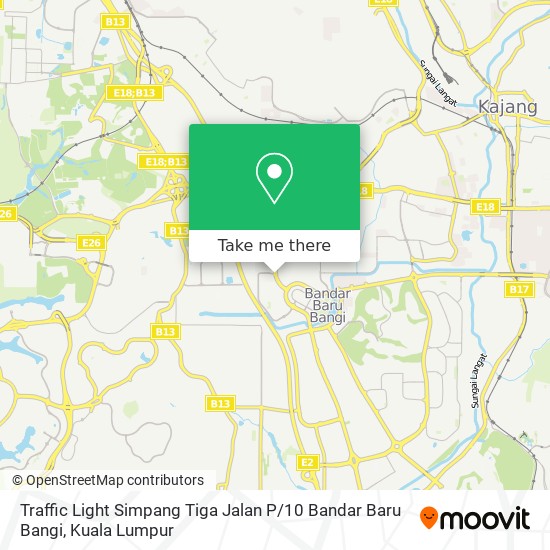 Traffic Light Simpang Tiga Jalan P / 10 Bandar Baru Bangi map