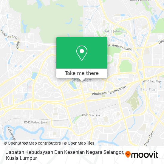 Peta Jabatan Kebudayaan Dan Kesenian Negara Selangor