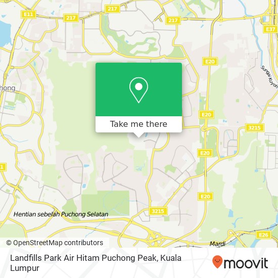 Peta Landfills Park Air Hitam Puchong Peak