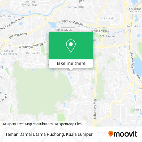 Peta Taman Damai Utama Puchong