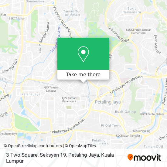 Peta 3 Two Square, Seksyen 19, Petaling Jaya