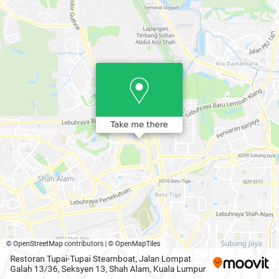 Peta Restoran Tupai-Tupai Steamboat, Jalan Lompat Galah 13 / 36, Seksyen 13, Shah Alam