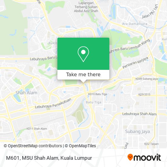 M601, MSU Shah Alam map