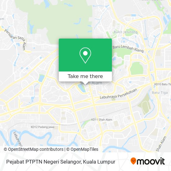 Peta Pejabat PTPTN Negeri Selangor