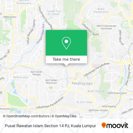 Pusat Rawatan Islam Section 14 PJ map