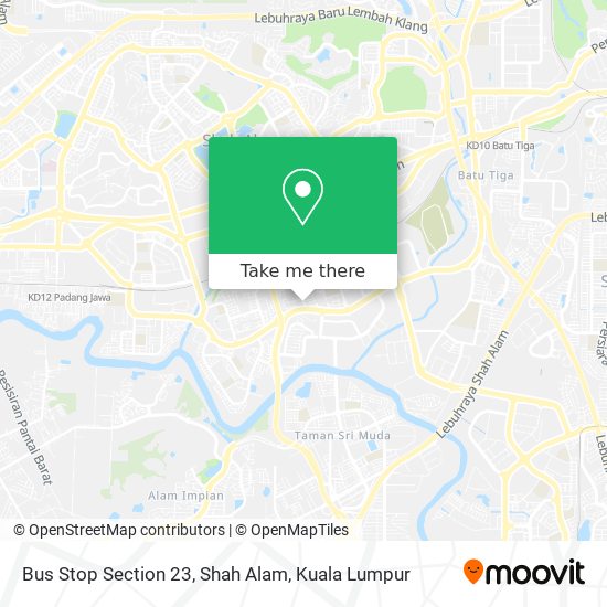 Peta Bus Stop Section 23, Shah Alam