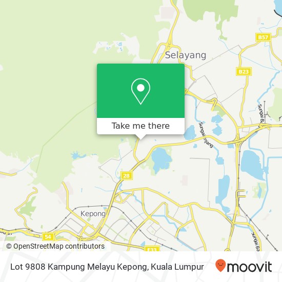 Peta Lot 9808 Kampung Melayu Kepong