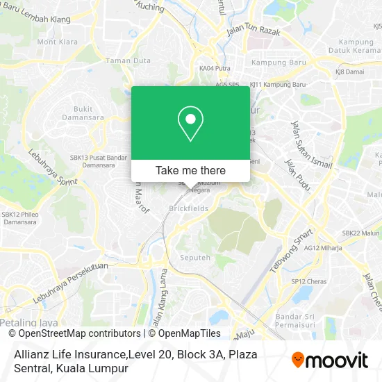 Allianz Life Insurance,Level 20, Block 3A, Plaza Sentral map