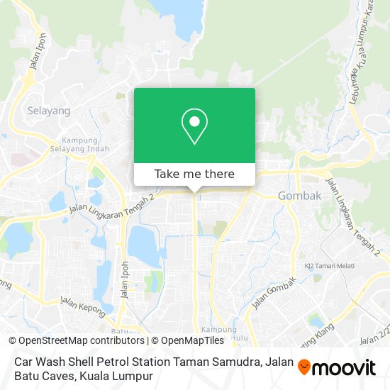 Peta Car Wash Shell Petrol Station Taman Samudra, Jalan Batu Caves