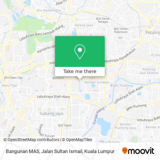 Peta Bangunan MAS, Jalan Sultan Ismail