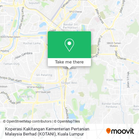 Koperasi Kakitangan Kementerian Pertanian Malaysia Berhad (KOTANI) map