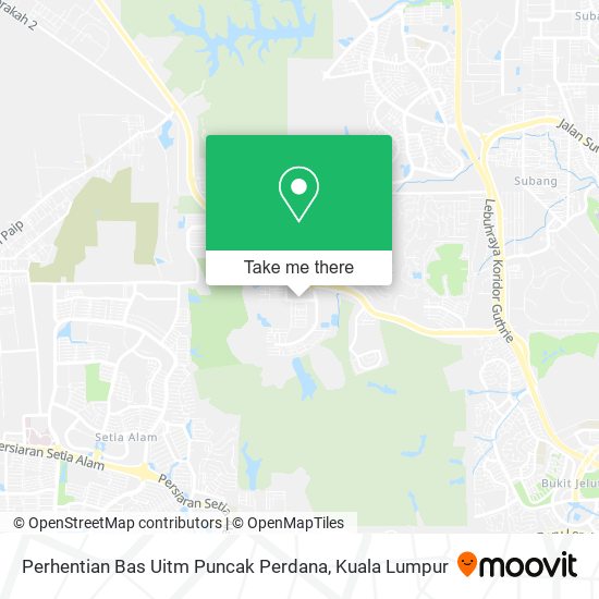 Peta Perhentian Bas Uitm Puncak Perdana