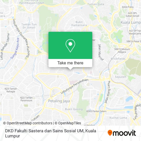 DKD Fakulti Sastera dan Sains Sosial UM map