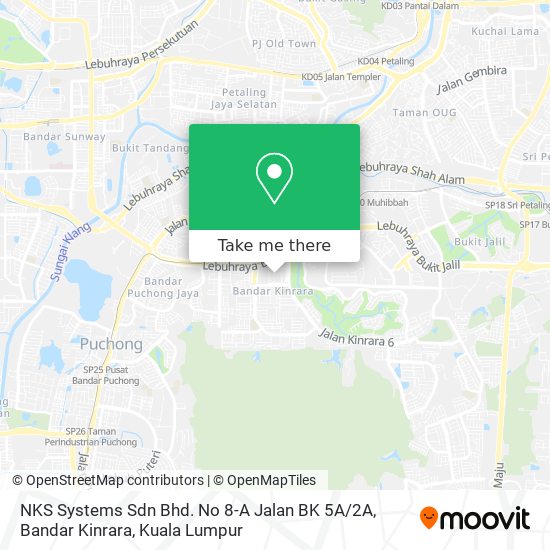 NKS Systems Sdn Bhd. No 8-A Jalan BK 5A / 2A, Bandar Kinrara map