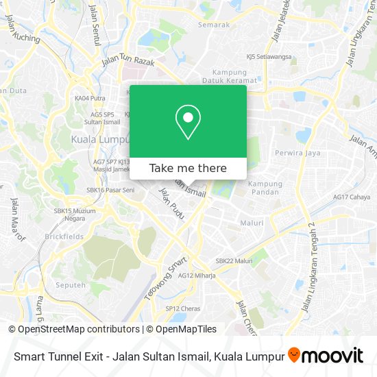 Smart Tunnel Exit - Jalan Sultan Ismail map