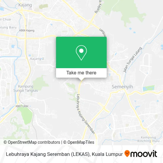Lebuhraya Kajang Seremban (LEKAS) map