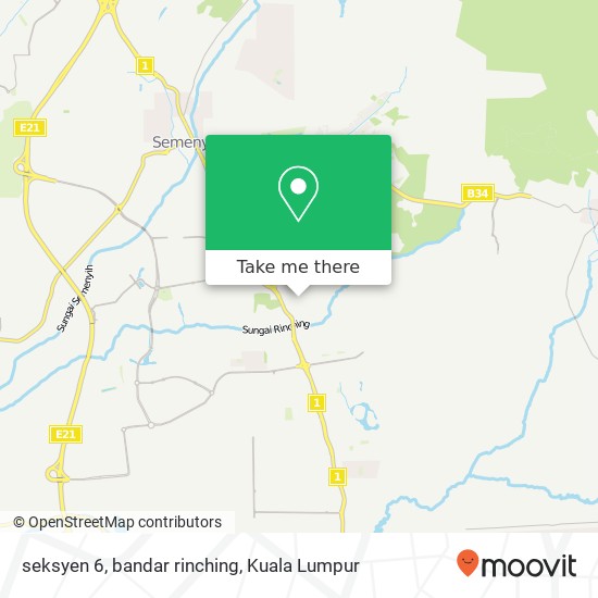 seksyen 6, bandar rinching map