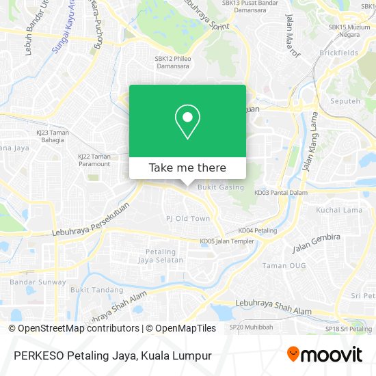 Peta PERKESO Petaling Jaya