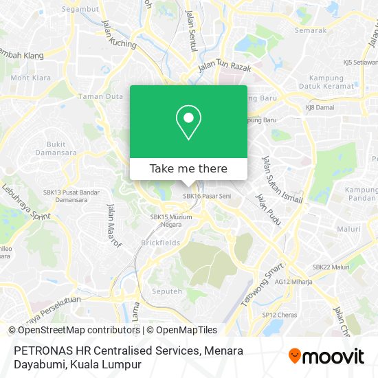 Peta PETRONAS HR Centralised Services, Menara Dayabumi