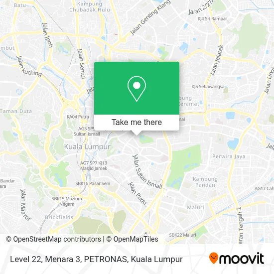 Level 22, Menara 3, PETRONAS map