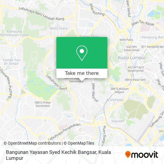 Bangunan Yayasan Syed Kechik Bangsar map