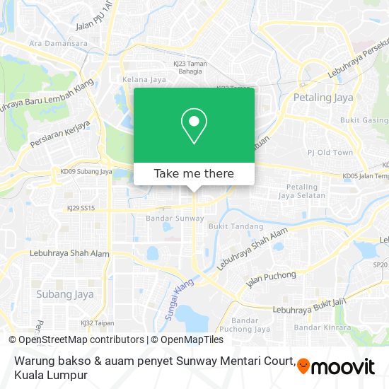 Warung bakso & auam penyet Sunway Mentari Court map
