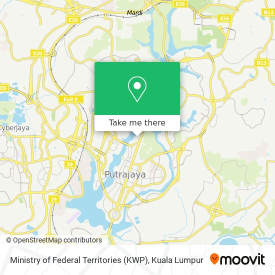Ministry of Federal Territories (KWP) map