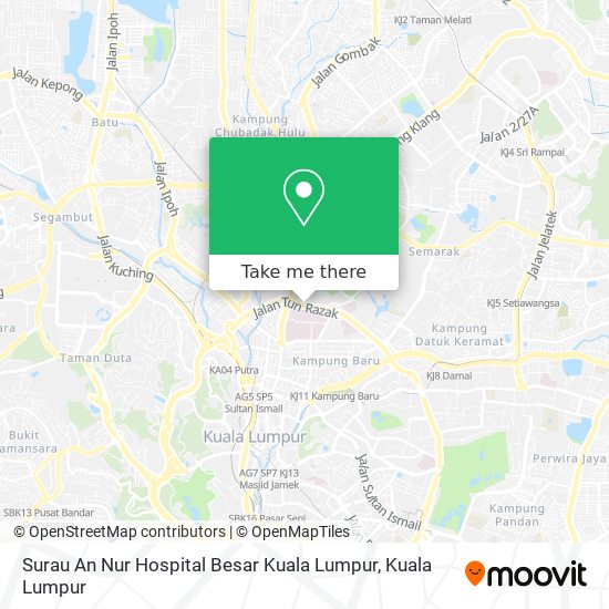 Peta Surau An Nur Hospital Besar Kuala Lumpur
