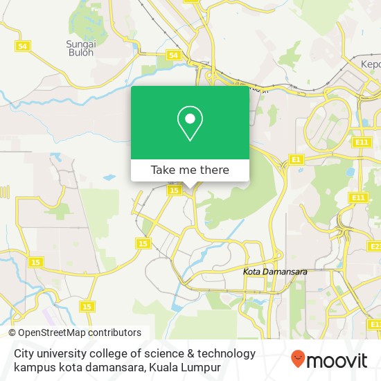 City university college of science & technology kampus kota damansara map