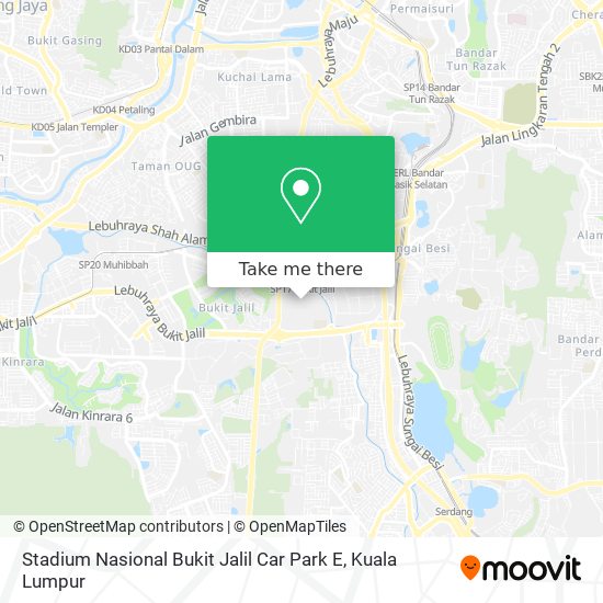 Stadium Nasional Bukit Jalil Car Park E map