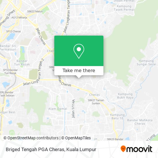 Briged Tengah PGA Cheras map