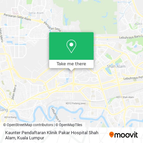 Kaunter Pendaftaran Klinik Pakar Hospital Shah Alam map