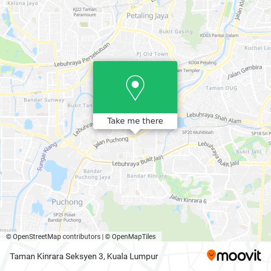 Taman Kinrara Seksyen 3 map