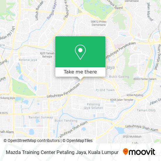 Peta Mazda Training Center Petaling Jaya