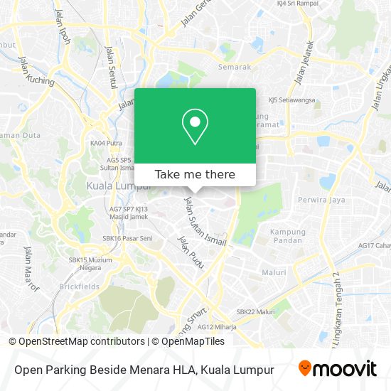 Open Parking Beside Menara HLA map
