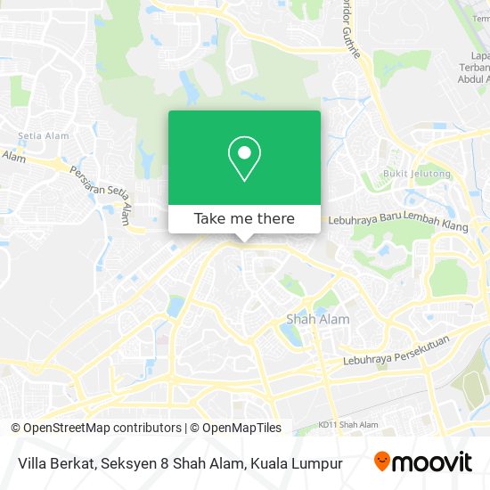Peta Villa Berkat, Seksyen 8 Shah Alam
