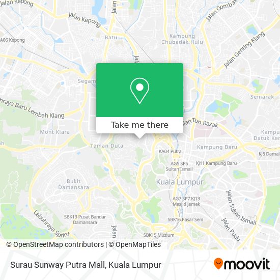 Peta Surau Sunway Putra Mall