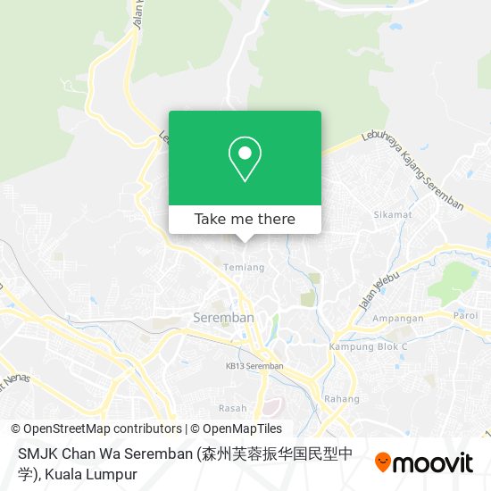 SMJK Chan Wa Seremban (森州芙蓉振华国民型中学) map