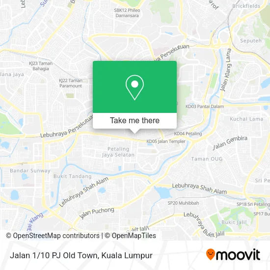 Jalan 1/10 PJ Old Town map