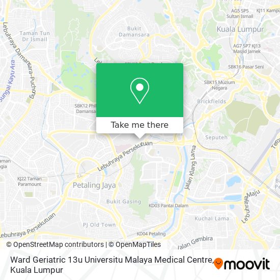 Peta Ward Geriatric 13u Universitu Malaya Medical Centre